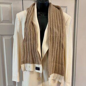 Coach Scarf, Cashmere & Angora Knit with Leather Patch Vintage